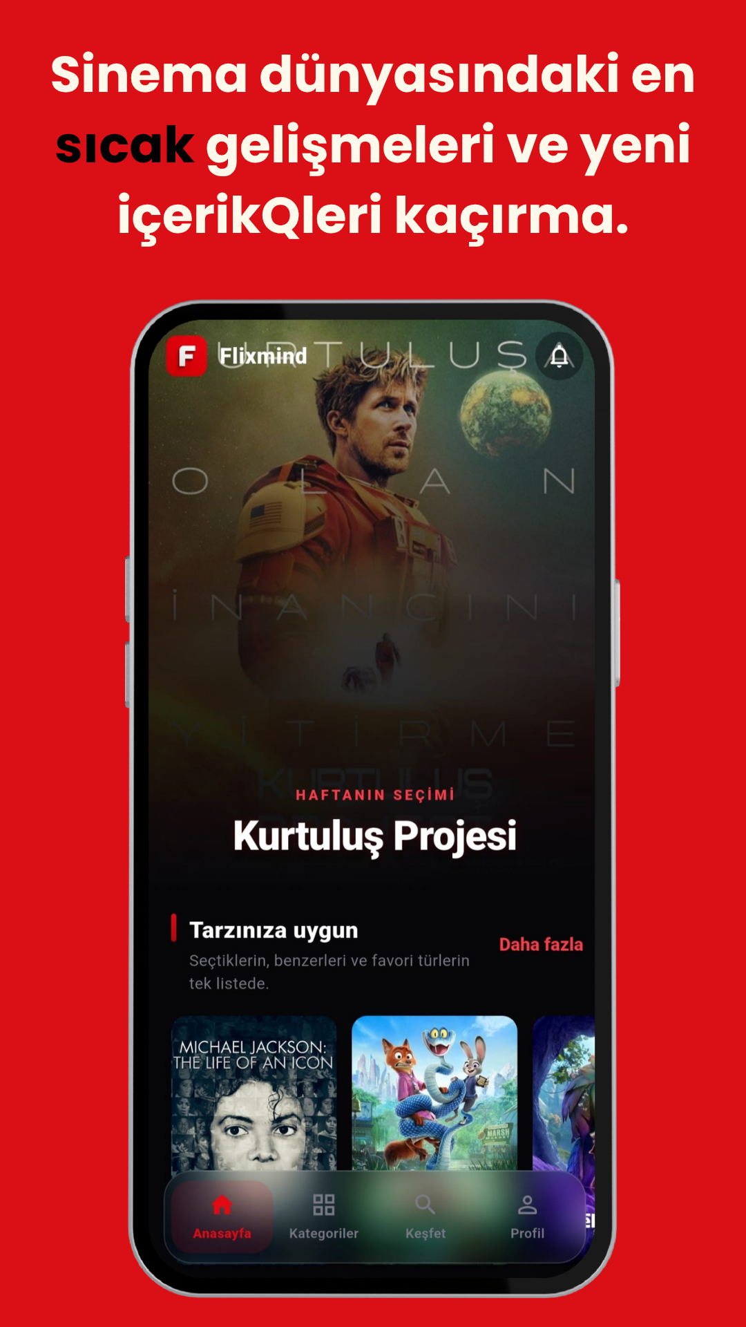 Flixmind ana keşfet ekranı