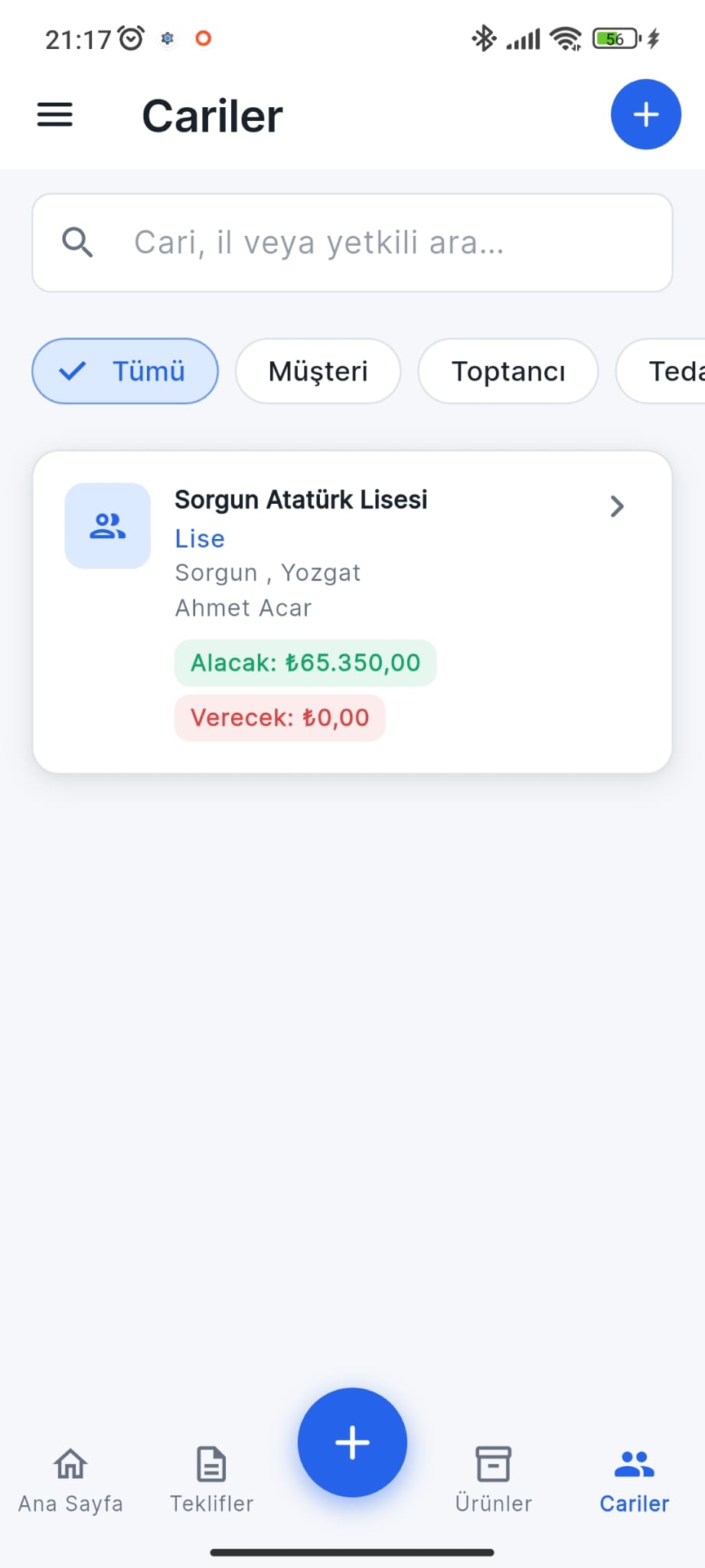 Cariler ekranı